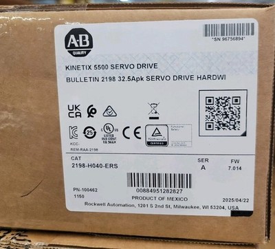 New Sealed 2198-H040-ERS2 KINETIX 5500 SERVO DRIVE Allen Bradley 2198-H040-ERS2