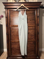 NWT Joanna August Twist Front Maxi Dress Sage Green Gown 12 Bridesmaid Prom