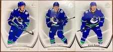 2021-22 UD SP Authentic Hockey Vancouver Canucks 3 Card Lot Hughes Boeser Petter