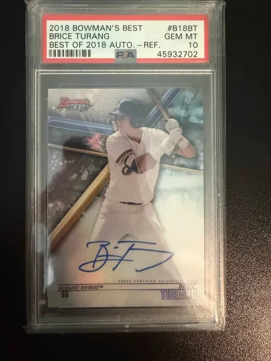 Brice Turang 2018 Bowman's Best Auto Autograph RC #B18-BT Rookie PSA 10