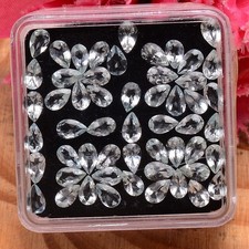 VVS 54 Pcs Natural Topaz 5mmx3mm Pear Faceted Cut Untreated Loose Gemstones Lot