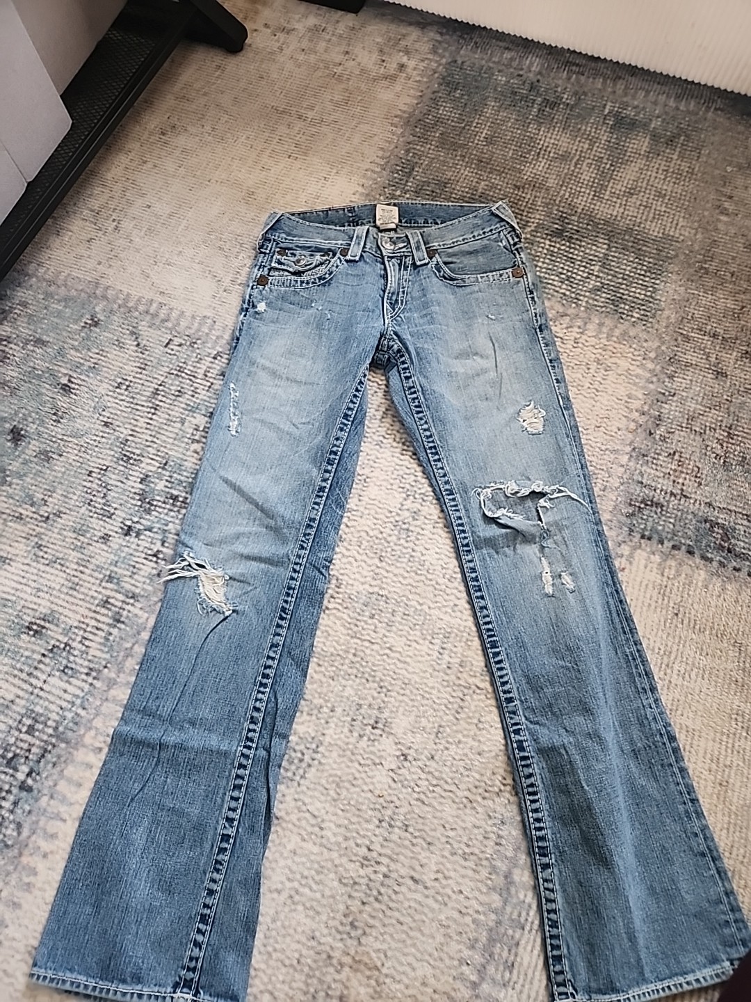 True Religion Billy Big T Bootcut Jeans Size 29×34 Light Wash Men's Pant thumbnail 5