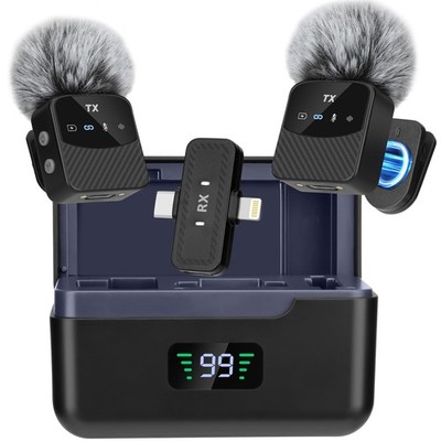 Mini Wireless Lavalier Microphone for iPhone/Android/Tablets,Magnetic Mini Mi...