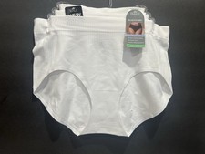 3-Pack BALI Cool Comfort Seamless Brief Panties DFMSB3 WHITE Size 8/XL NWT