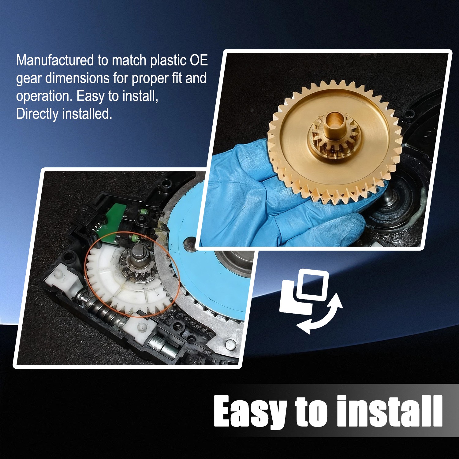 L & R 2 Convertible Top Transmission Gears for Porsche Boxster 97-12 98756118001