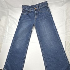 Girl s Old Navy Extra High Rise Baggy Wide Leg Jean Size 14 W/Medium Blue Wash