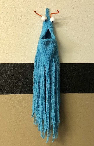 Yip Yip Martian Alien Sesame Street Handmade Crochet Storage Monster Teal 35"