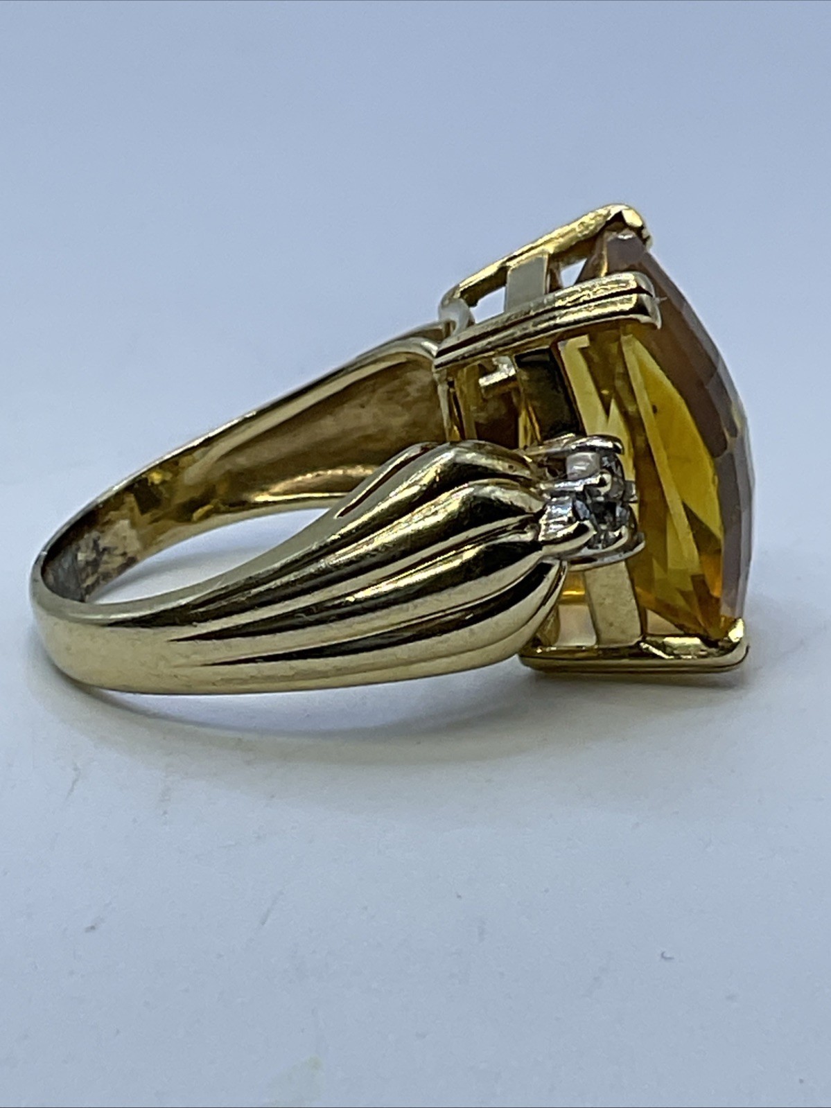 COCKTAIL Ring Solid 12K Yellow Gold Checkerboard … - image 14