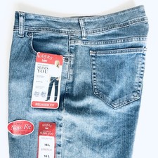 Lee Riders Relaxed Fit Instantly Slims Size 16L Straight Leg Stretch Blue Denim