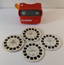 Red 3D View Master Viewer W/ 15 Reels USAF Museum GI Joe Disney Sesame Street
