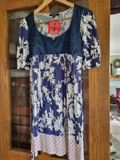 Asos Ladies Size 10 Smock Dress Floral With Ties At Rear