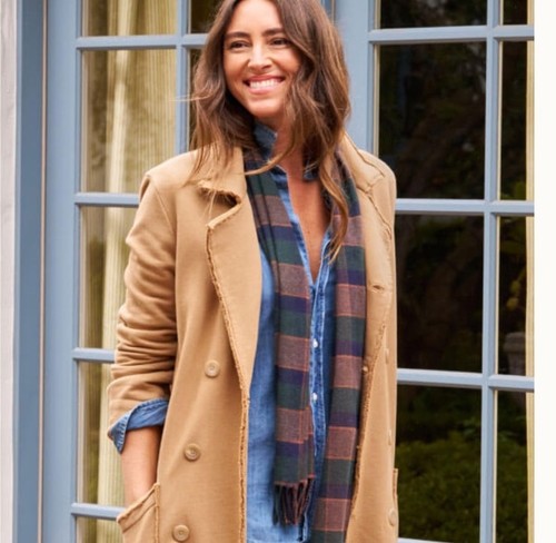 Frank And Eileen Belfast Trench Coat Triple Fleece Women Size Small In Camel - Picture 2 of 13