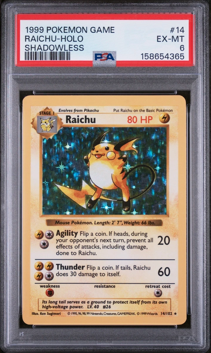 Raichu Pokémon TCG Shadowless Individual Collectible Card Game