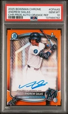 2025 Bowman Chrome Andrew Salas True Orange Auto /25 PSA 10 CPA-AS