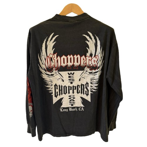 West Coast Choppers Vintage Rare Skull Flame Long sleeve Y2K Reprint XL