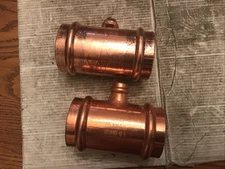 Lot  Of 2 Viega Streamline Copper Press PF40105 Reducing Tee 2" x 2" x 1/2”
