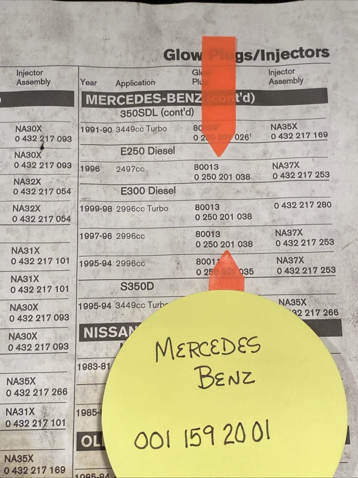 (3) OEM BOSCH GLOW PLUGS 0250201038 1996-99 W210 Mercedes E300 Diesel 0011592001 - Image 2 of 4