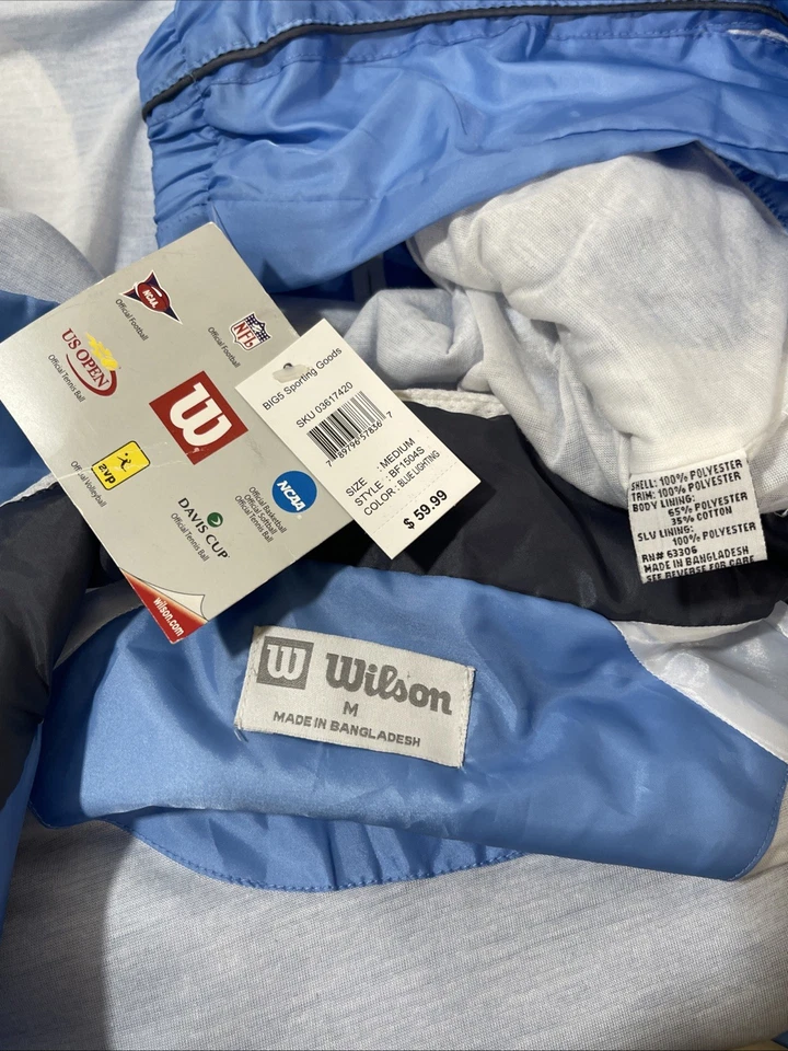 Wilson Medium Unisex Windbreaker (Blue Lightning) Jacket. NWT - Image 4 of 4