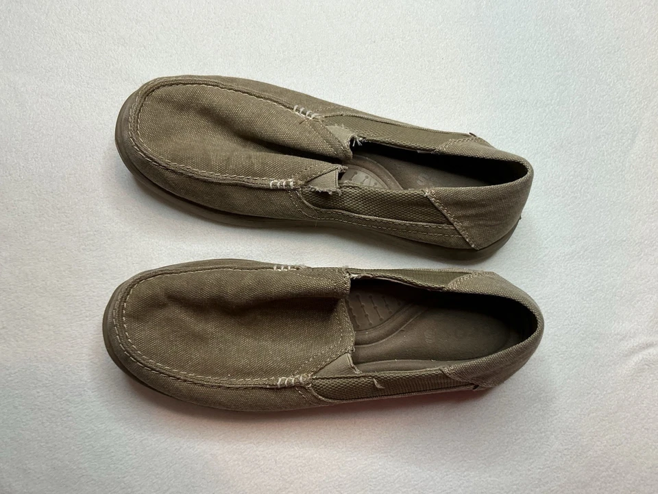 Zapatos Mocasines Crocs Santa Cruz 2 Para Hombre Talla 10 Marrón Lujo Lona Foto 2 de 4