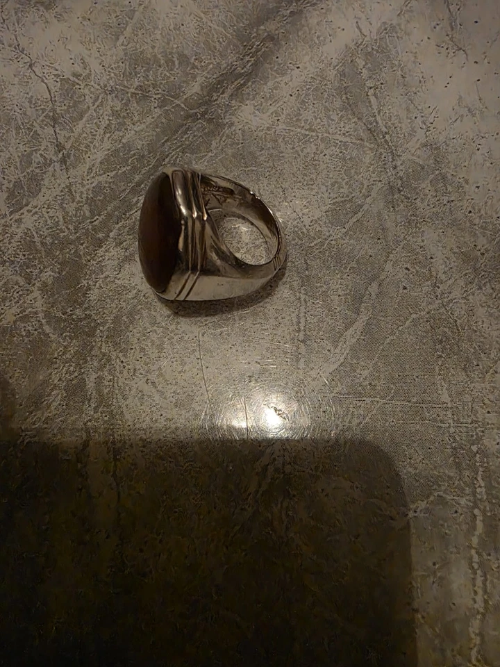 Elegant Handmade Yemeni Aqeeq Ring Red Natural Agate Stone Jewelry - Image 3 of 4