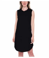 Bobeau Women’s Sleeveless Hooded Dress Black Soft French Terry Size M NWT
