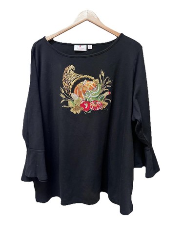 Quaker Factory Blue Long Sleeve Blouse Size Medium For Sale In Shelby - Foto 4