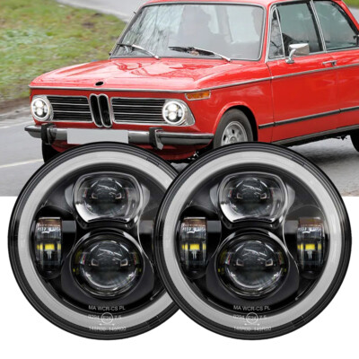 E24 Paar 7 Zoll LED Scheinwerfer für BMW 2002 TII Gelandewagen VW T1 OPEL Manta