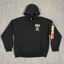 National Marines Yacht Bikers Poker Run Hoodie Adult XL Black Skull Motorcycles