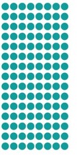 1/4" Turquoise Blue Dots Round Vinyl Color Coded Inventory 1/4 Inch Dot Stickers