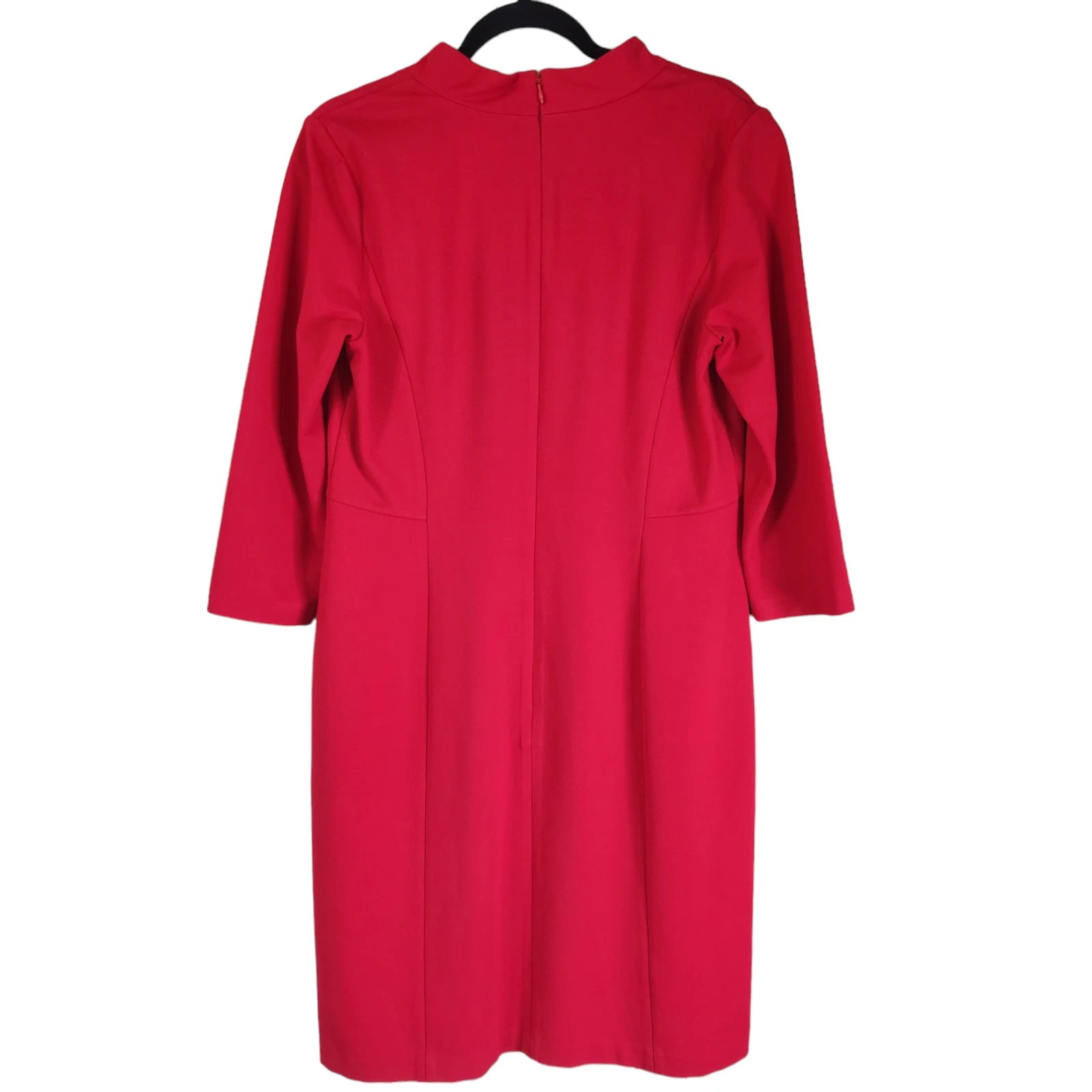Abito da donna rosso massiccio Talbots taglia 8 manica a 3 4 lunghezza ginocchio San Valentino Natale