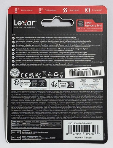 Lexar 128GB GOLD SDXC Memory Card Class 10 V60 UHS-II U3 Memory Card 280MB/S 4K - Picture 24 of 24