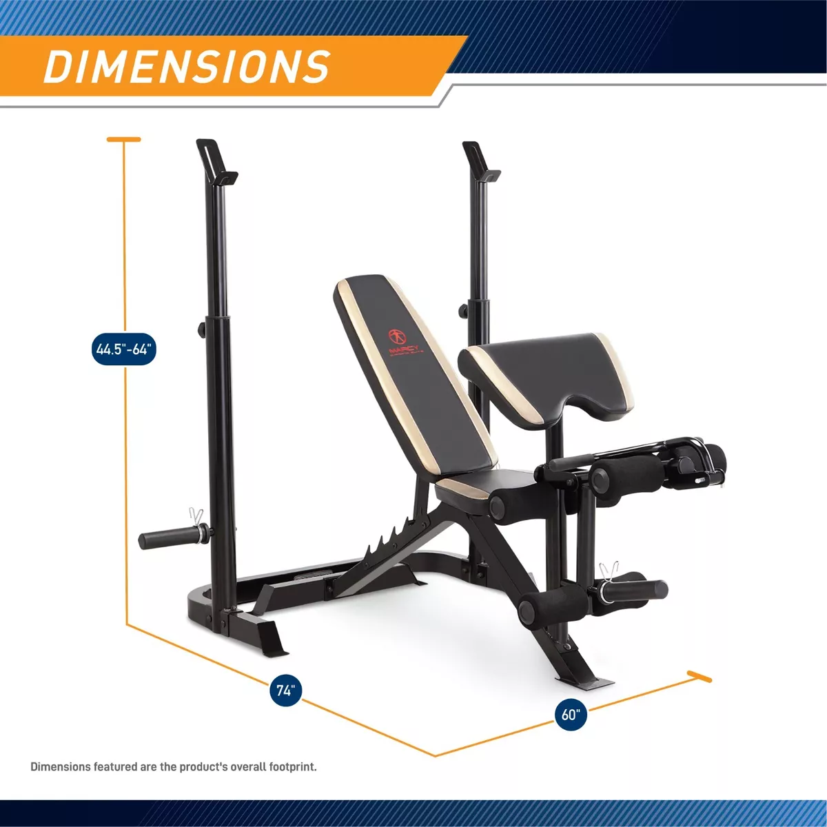 Olympic Weight Bench Squat Rack MD 879 Two piece w Preacher
