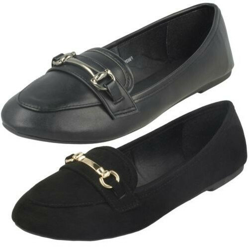 Ladies Spot On Flat Loafer 'Shoes'