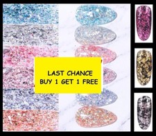 Nail Flakes Glitter Shards & Foil Decorations Body Art 20 COLOURS 3g Bag 1360 LC