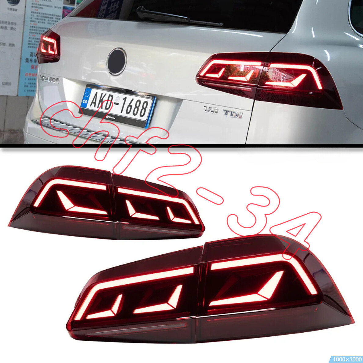 1 pair LED Tail Lights Assembly Rear Brake Lamp For Volkswagen