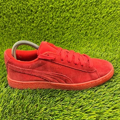 Puma Embossed Iced Boys Size 6Y Red Athletic Suede Shoes Sneakers - Image 1 of 4