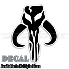 Mandalorian Skull Boba Fett In Decal Sticker