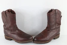 Vintage 90s Chippewa Boots Mens 10.5 EE Leather Pull On Cowboy Boots Oxblood USA