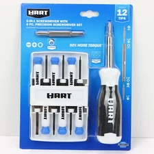 HART 6-IN-1 Screwdriver with 6 PC. Precision Screwdriver Set