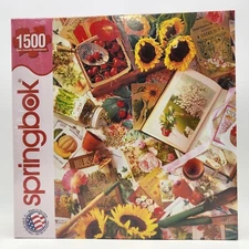 Springbok GARDEN BEGINNINGS 1500 Piece Puzzle Flowers Floral Sealed 
