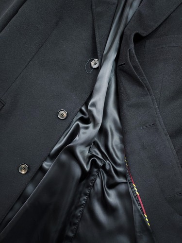 Brooks Brothers Golden Fleece Loro Piana Black 100% Cashmere Italy Overcoat 46R - Picture 8 of 22
