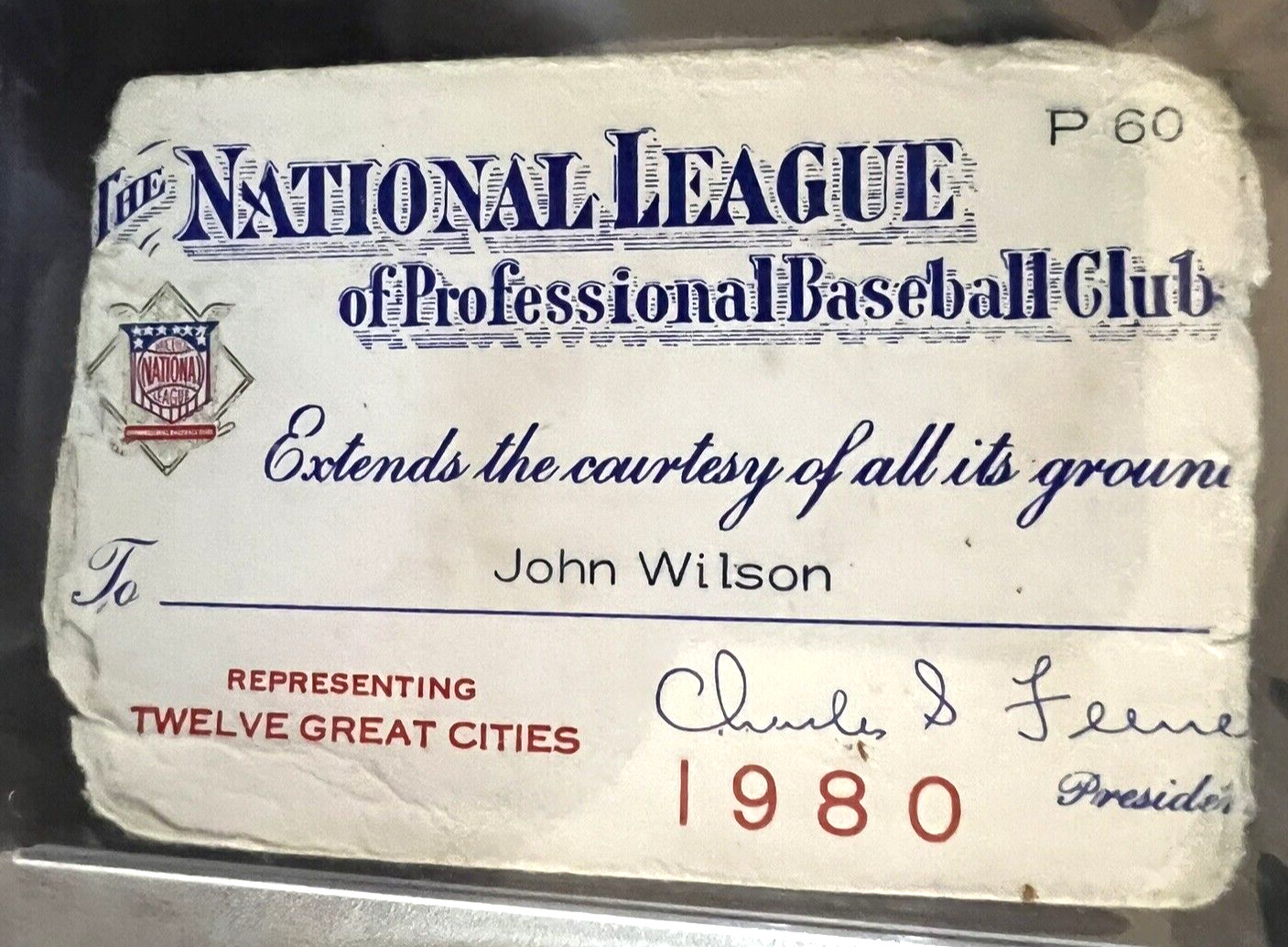 1980 NAT'L LEAGUE SEASON PASS PSA SLABBED "VALID NOLAN RYAN 3000TH STRIKEOUT"!!! view 3