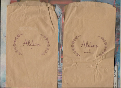 Alden's Retail Store 2 Vintage Paper Bags Chicago 5x8 *Rare*