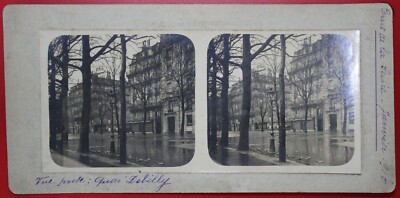 Stereofotos, von der Grande Crue von 1910 nach Paris (rechtes Ufer).