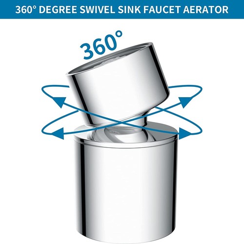 Swivel Faucet Aerator,360° Big Angle Rotate Kitchen Sink Faucet Attachment - Picture 17 of 46
