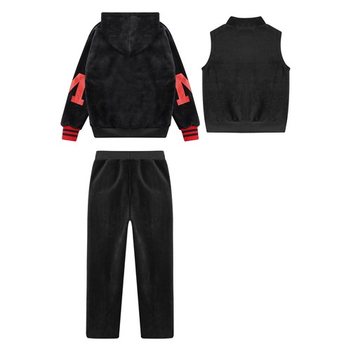 Kids Boys Sportswear Daily Wear Sport Suits Fashion Waistcoat Hoodie Pants Set - Picture 21 of 54