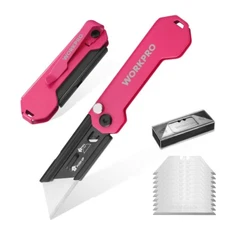 2-Pack Folding Utility Knife Set Box Cutter EDC Knife Quick Change Blade