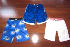 GYMBOREE Breaking Waves  Boys 8 10  Surfing Dog Swimsuit Swim Short Trunk LOT