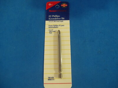 #2 PHILLIPS SCREWDRIVER BIT  3 1/2'' LONG MASTER MECHANIC HIGH QUALITY