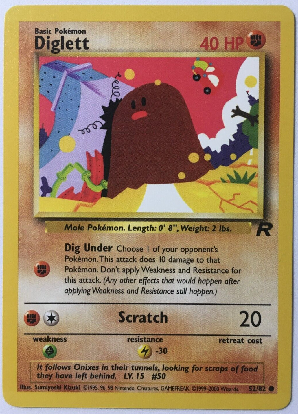 POKEMON DIGLETT 52/82 TEAM ROCKET COMMON NEAR MINT